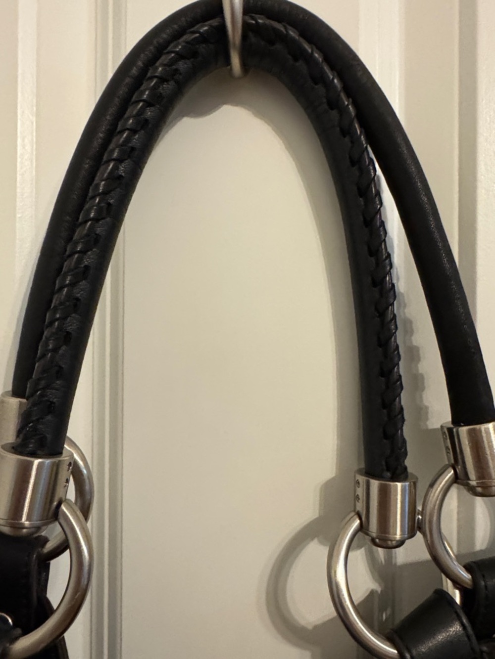 B. Makowsky Black Leather Shoulder Bag - Picture 5 of 7